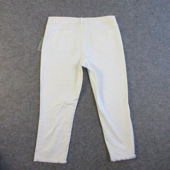 Habitat Womens White Denim Jeans 14 Stretch Slim Leg Casual Fray Classic 380 - Picture 12 of 15